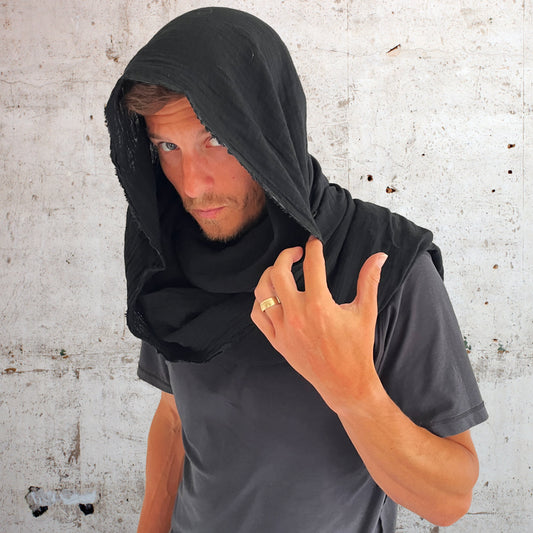 DISTRESSED SHAWL BLACK