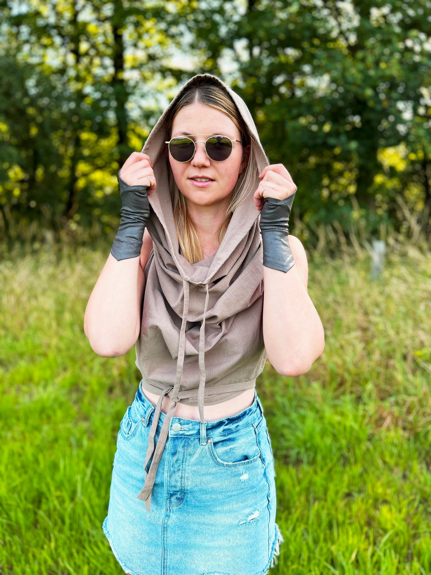 FOREST HOODED TOP GREEN
