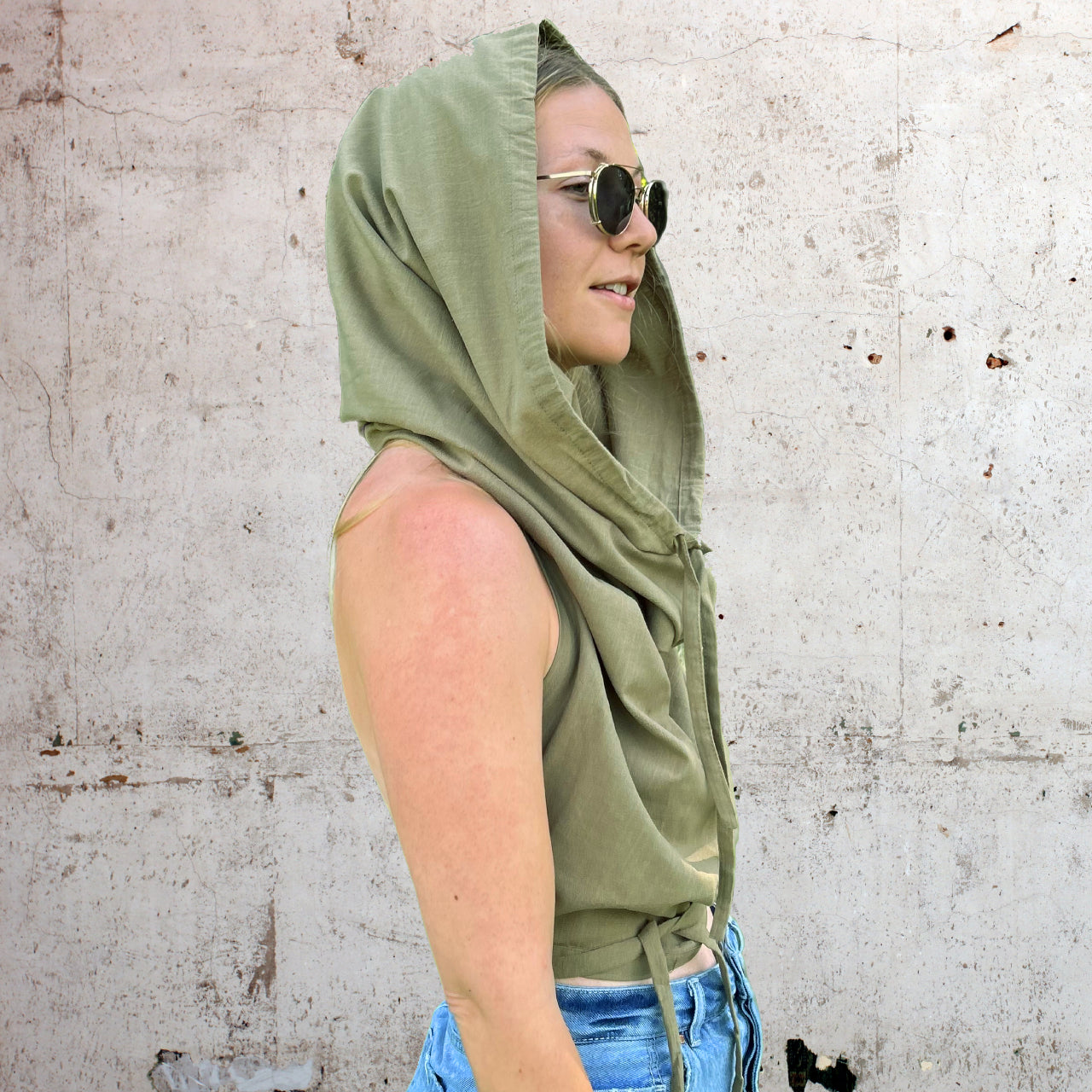 FOREST HOODED TOP GREEN