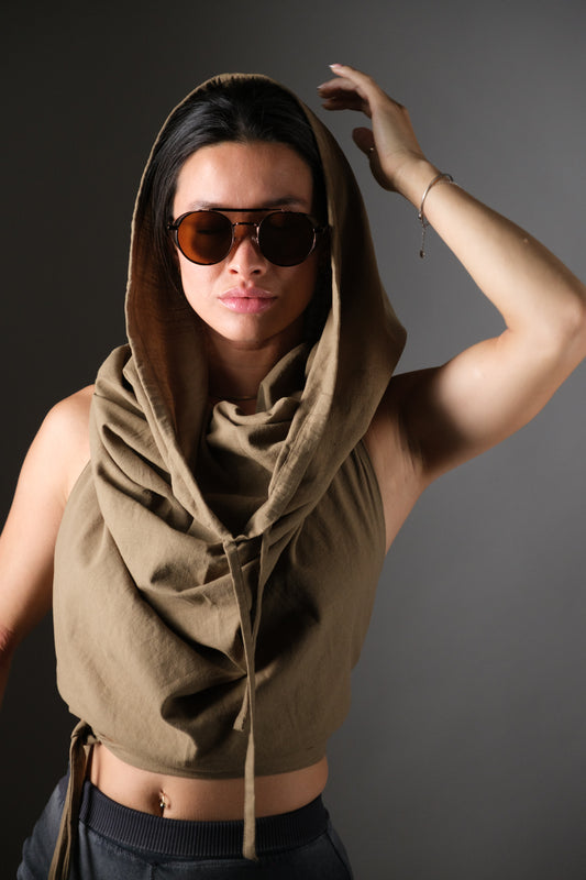 FOREST HOODED TOP GREEN