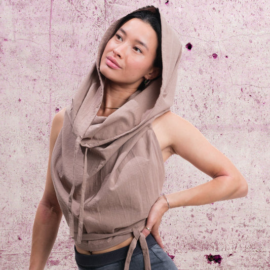 FOREST HOODED TOP BROWN